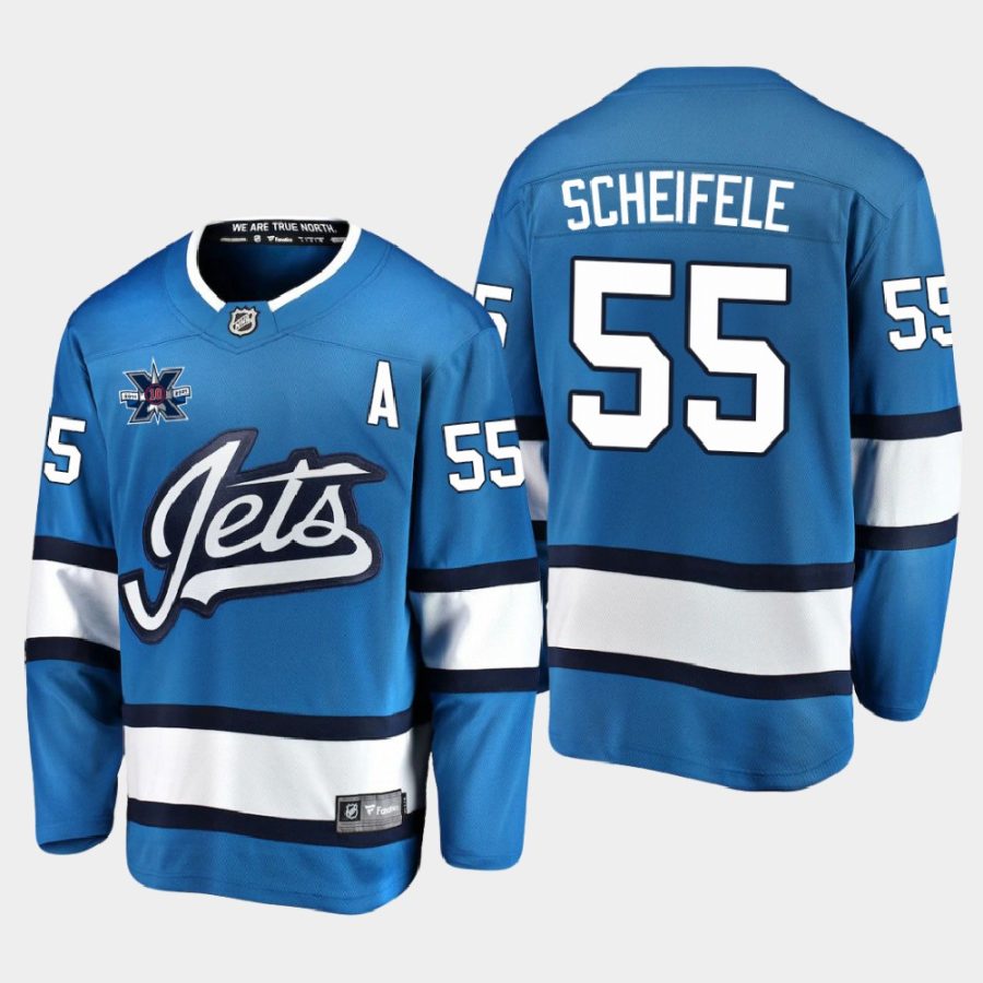 mark scheifele jets blue 10th anniversary alternate jersey