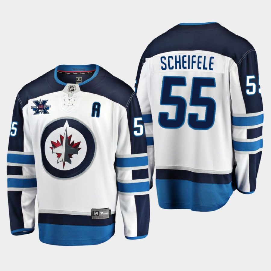 mark scheifele jets white 10th anniversary away jersey