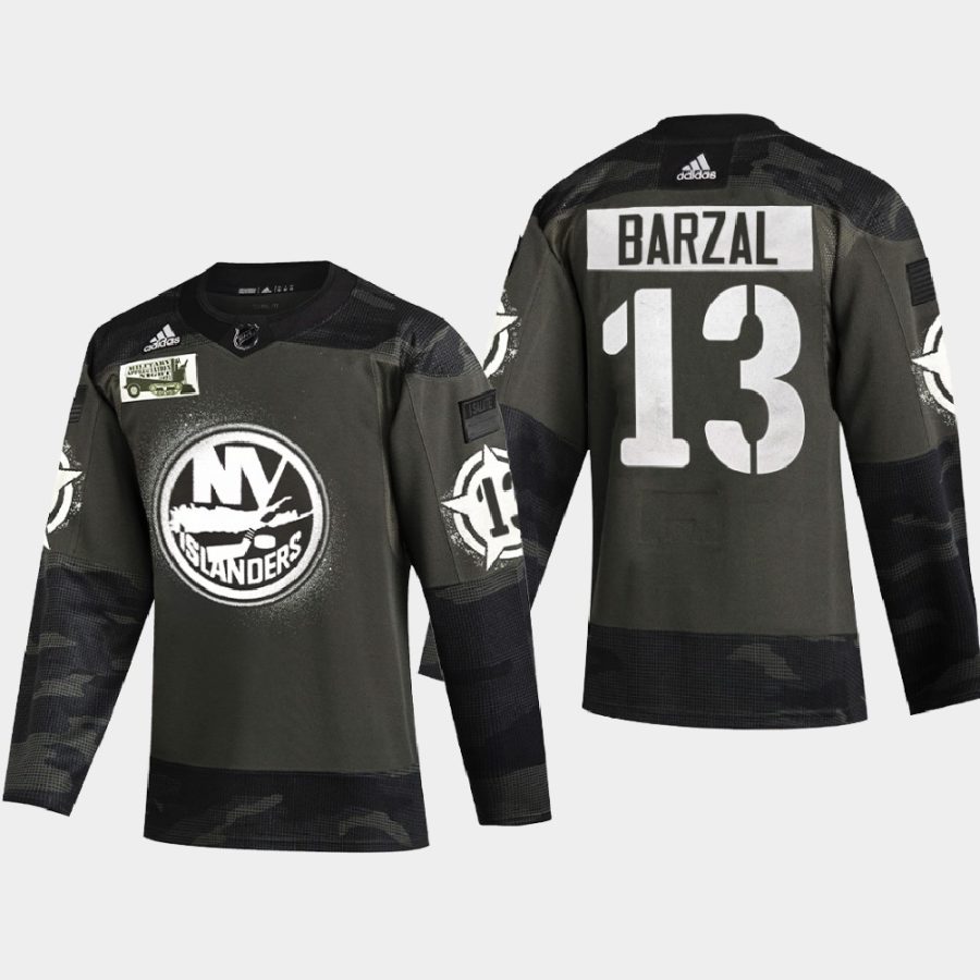 mathew barzal islanders camo 2021 military appreciation night jersey