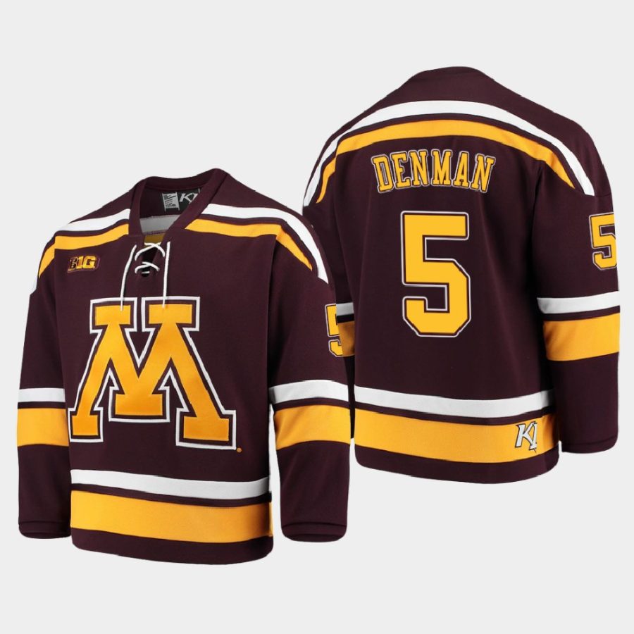 matt denman minnesota golden gophers maroon 2021 b1g tournament championship replica jersey