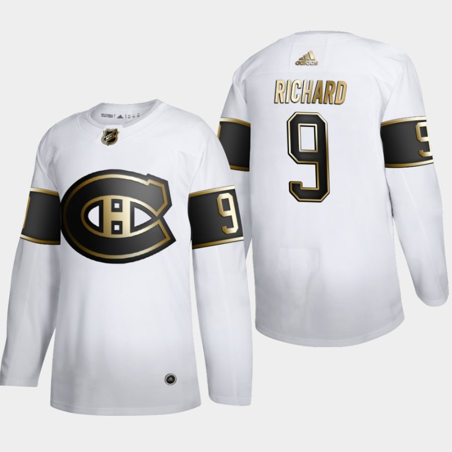 maurice richard canadiens white nhl golden edition authentic retired jersey