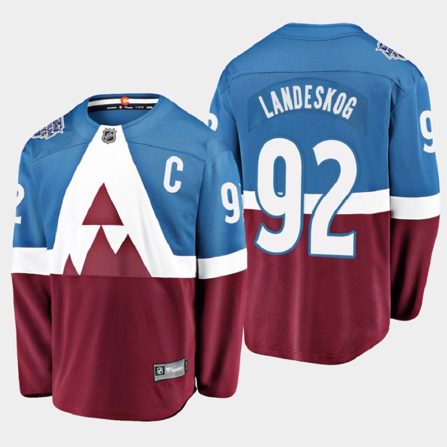 men avalanche gabriel landeskog 2020 stadium series breakaway player fanatics jersey blue burgundy