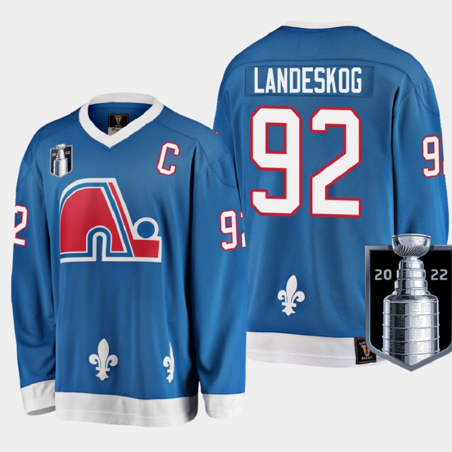 men avalanche gabriel landeskog heritage 2022 western conference champs blue jersey