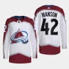 men avalanche josh manson primegreen away authentic pro white jersey