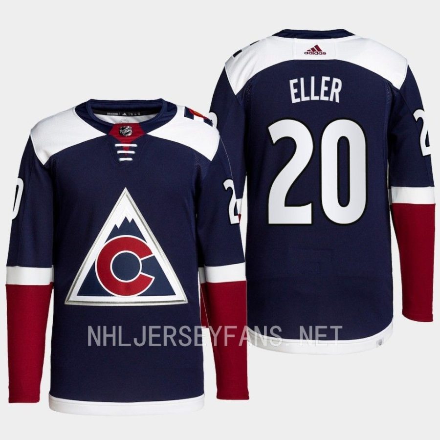 men avalanche lars eller 2022 23 alternate authentic primegreen navy jersey