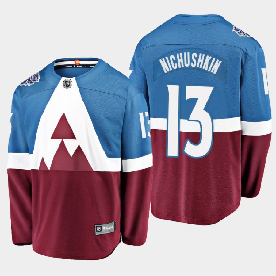 men avalanche valeri nichushkin 2020 stadium series breakaway player fanatics jersey blue burgundy