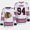 men blackhawks corey perry primegreen away authentic pro white jersey