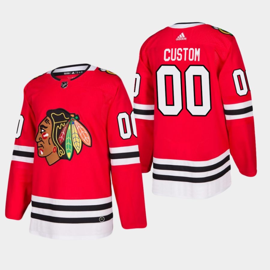 men blackhawks custom 2019 20 season home jersey red