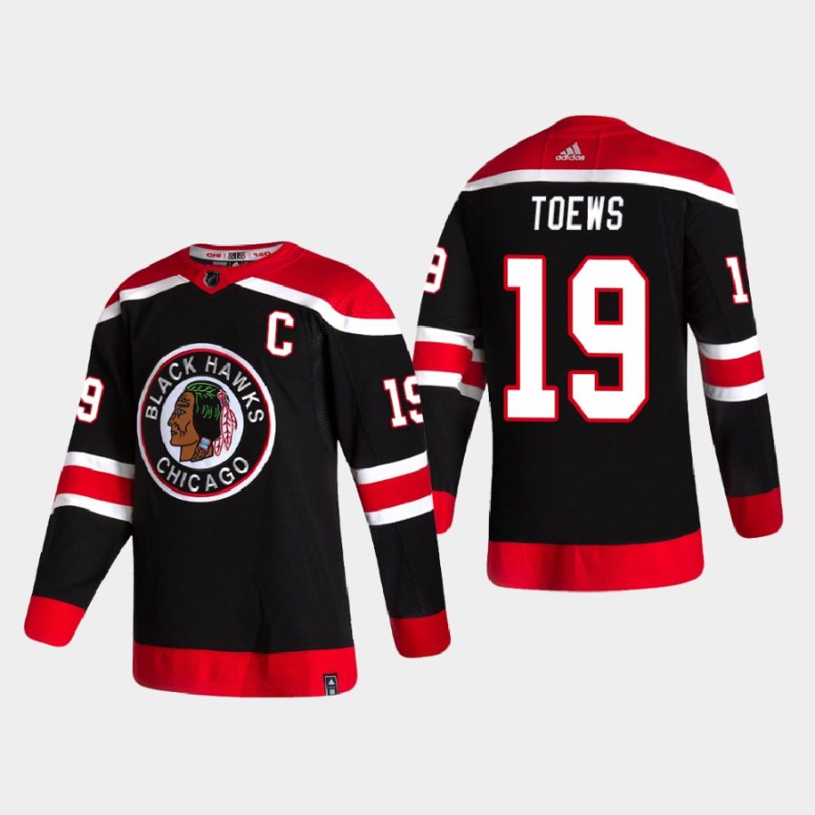 men blackhawks jonathan toews 2020 21 authentic reverse retro black jersey