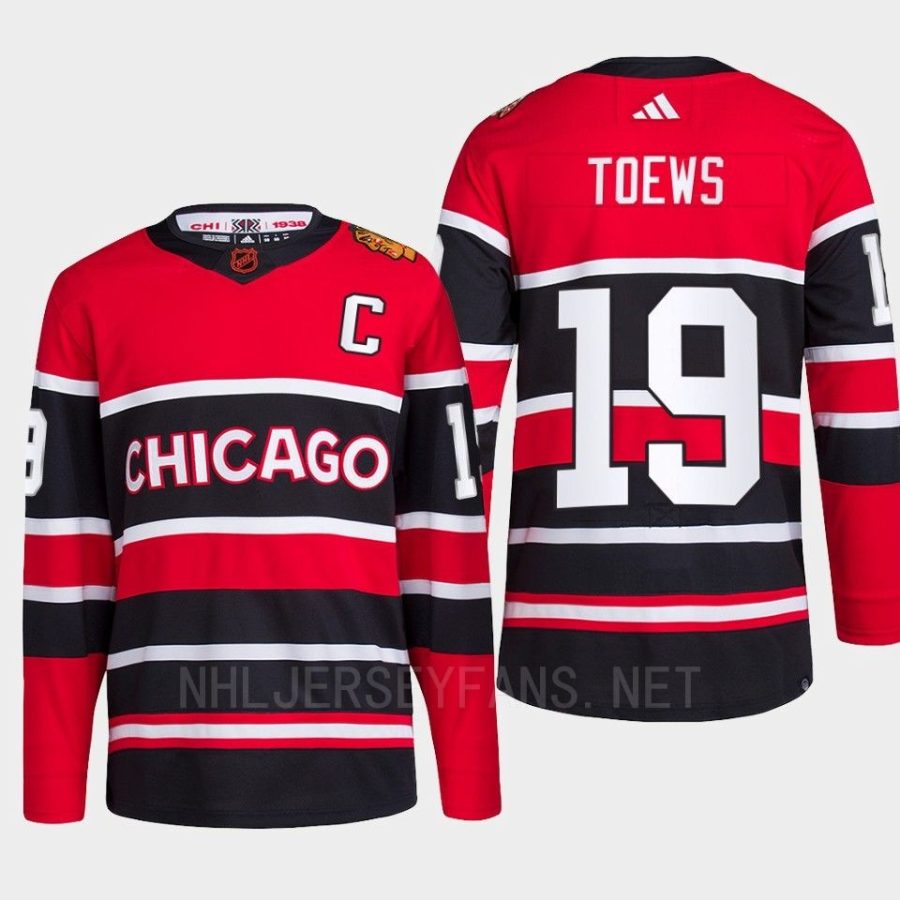 men blackhawks jonathan toews 2022 authentic primegreen reverse retro 2.0 red jersey