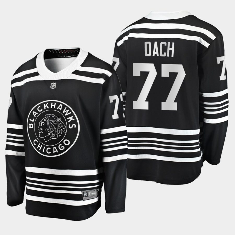 men blackhawks kirby dach 2019 20 season alternate premier player fanatics jersey black