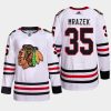 men blackhawks petr mrazek 2022 away authentic primegreen white jersey