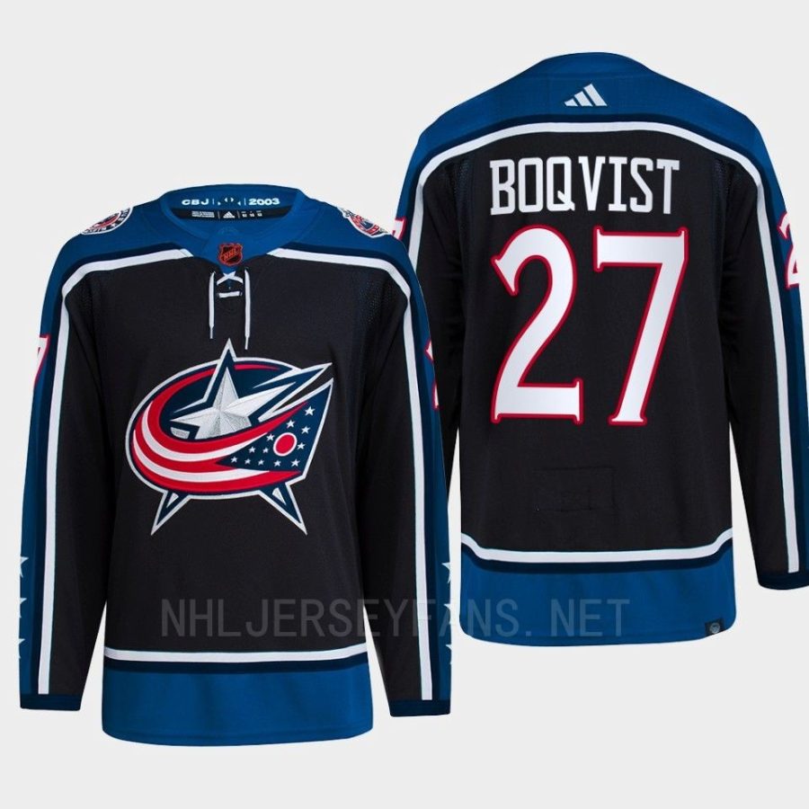 men blue jackets adam boqvist 2022 authentic primegreen reverse retro 2.0 navy jersey