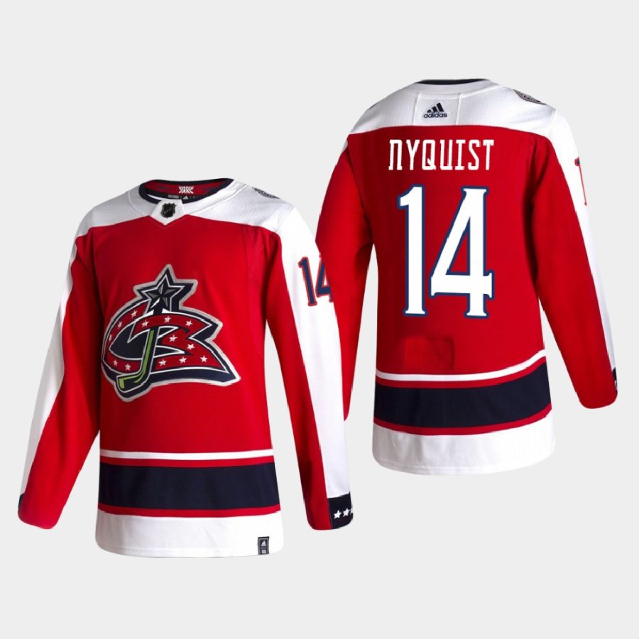 men blue jackets gustav nyquist 2020 21 authentic reverse retro red jersey