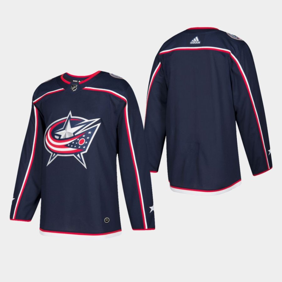 men blue jackets home authentic blank jersey