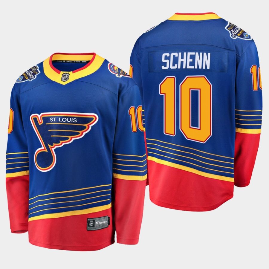 men blues brayden schenn retro 2020 all star patch fanatics jersey blue