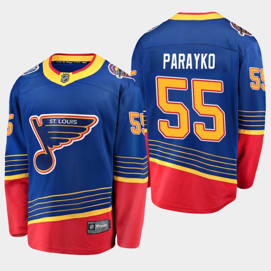 men blues colton parayko 2019 20 season retro premier fanatics jersey blue