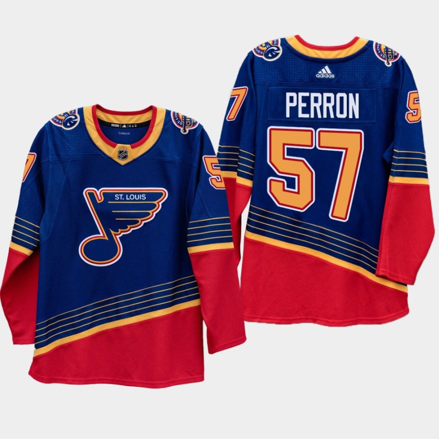 men blues david perron 2019 20 season vintage 90s era jersey royal