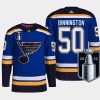 men blues jordan binnington authentic pro 2022 stanley cup playoffs blue jersey