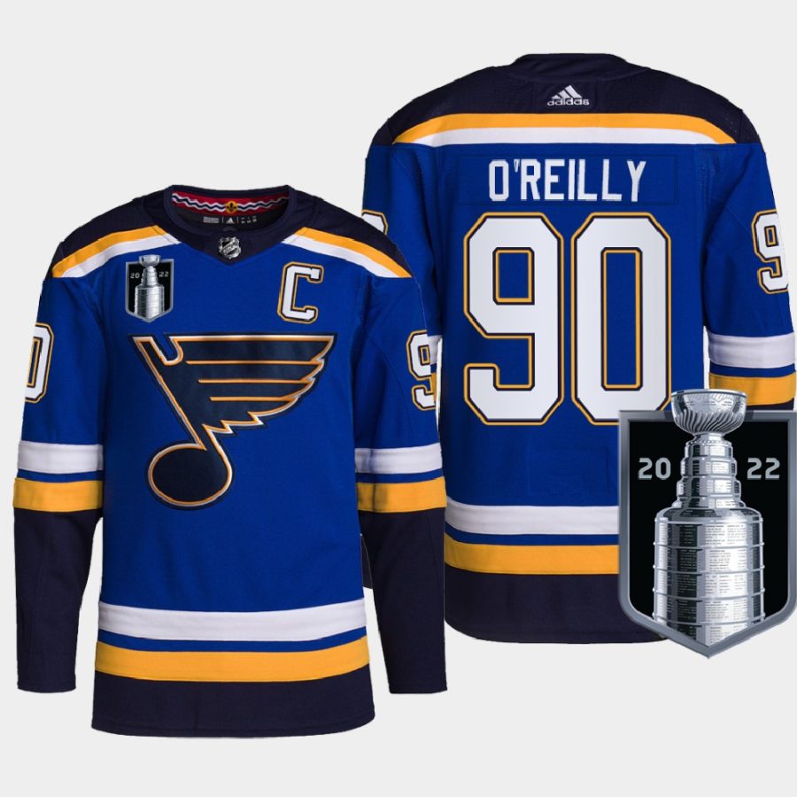 men blues ryan oreilly authentic pro 2022 stanley cup playoffs blue jersey