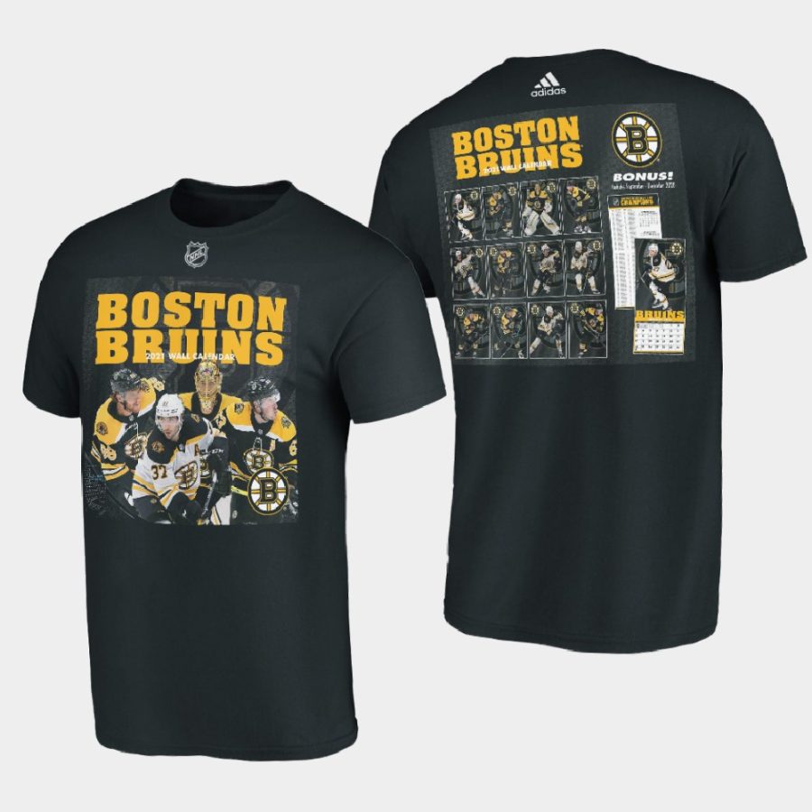 men boston bruins 2021 calendar collcetion black t shirt