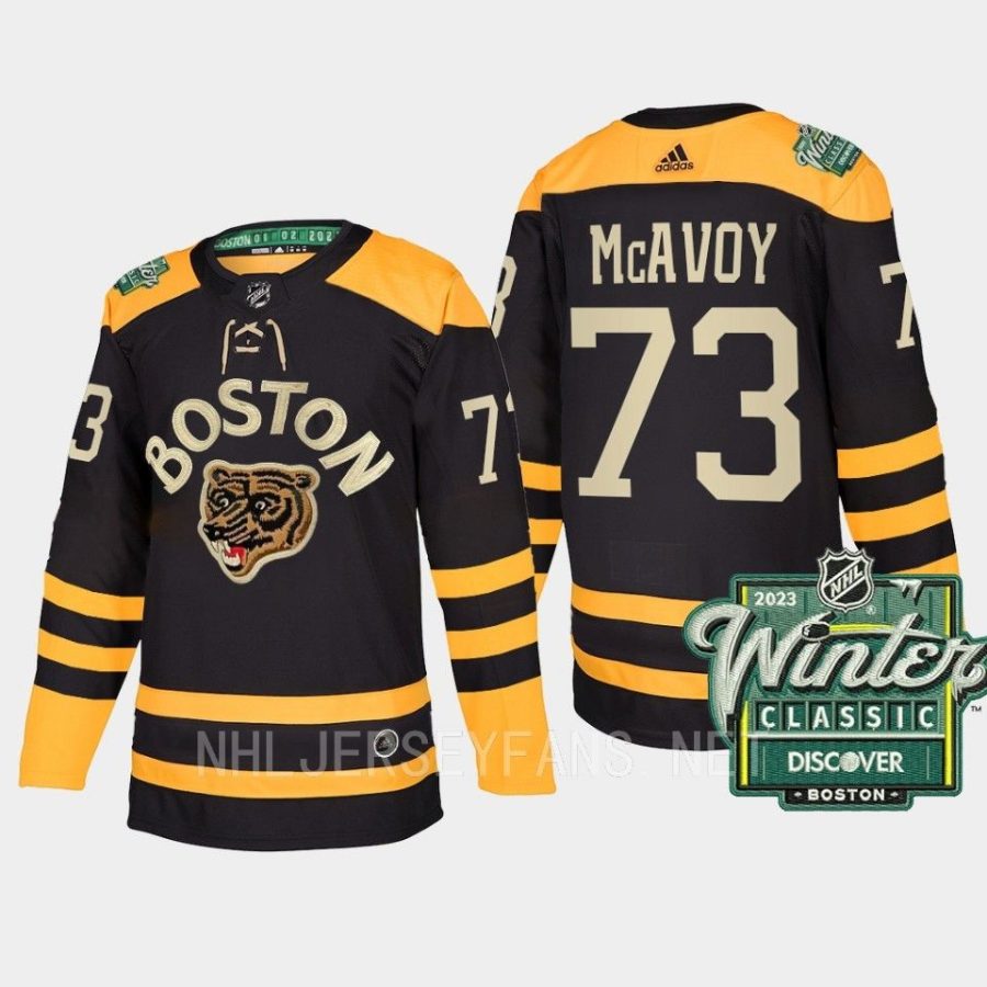 men bruins charlie mcavoy authentic 2023 winter classic black jersey