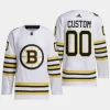 men bruins custom 2023 24 primegreen 100th anniversary authentic player white jersey