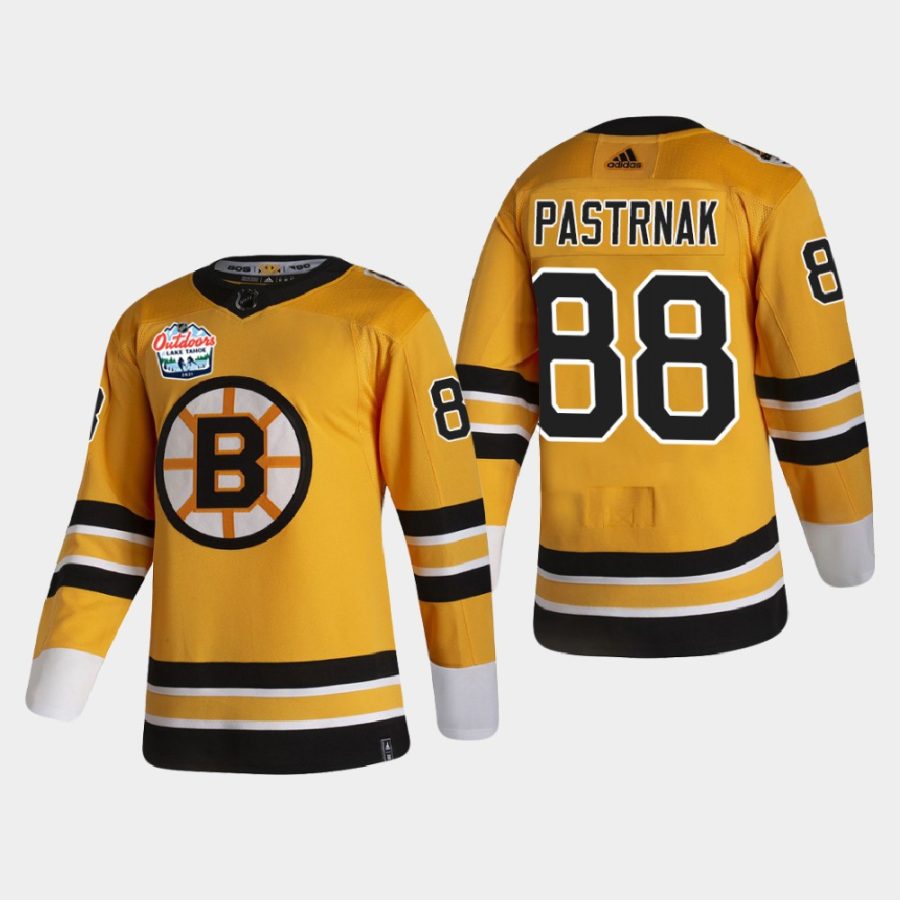 men bruins david pastrnak authentic patch 2021 lake tahoe outdoor games gold jersey