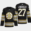 men bruins hampus lindholm 2023 24 primegreen 100th anniversary authentic player black jersey