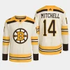 men bruins ian mitchell 2023 24 primegreen 100th anniversary authentic player cream jersey