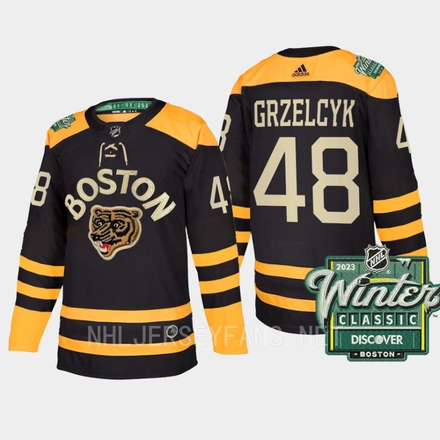 men bruins matt grzelcyk authentic 2023 winter classic black jersey