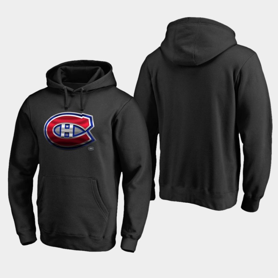 men canadiens black midnight mascot primary hoodie