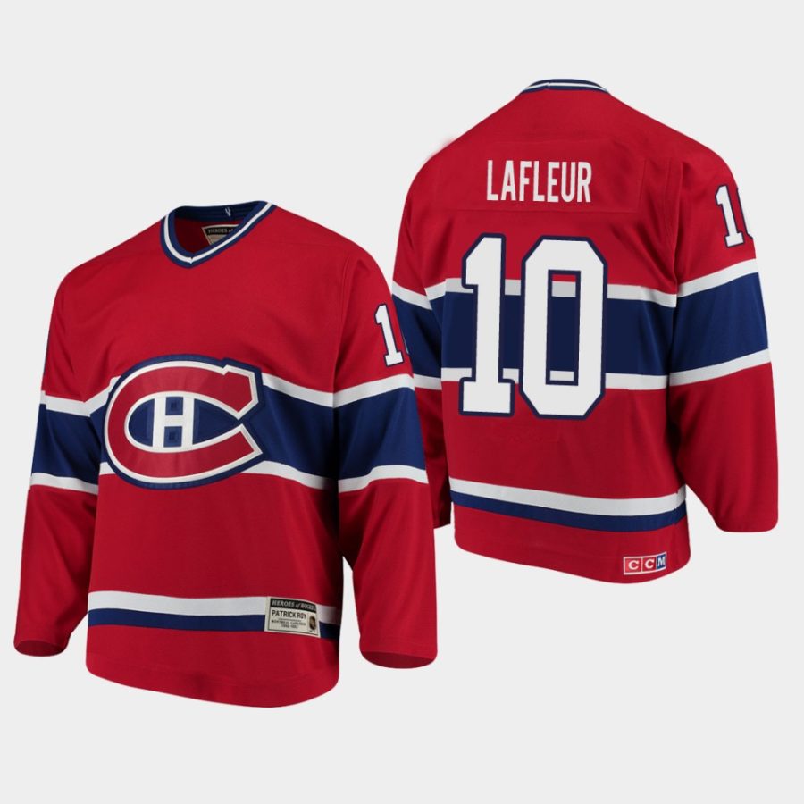 men canadiens guy lafleur throwback heroes of hockey red jersey