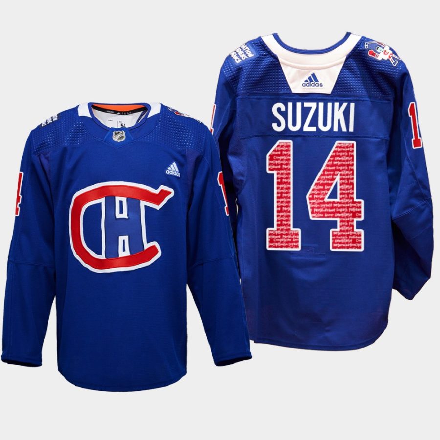 men canadiens nick suzuki special edition radioteledon 2022 royal jersey