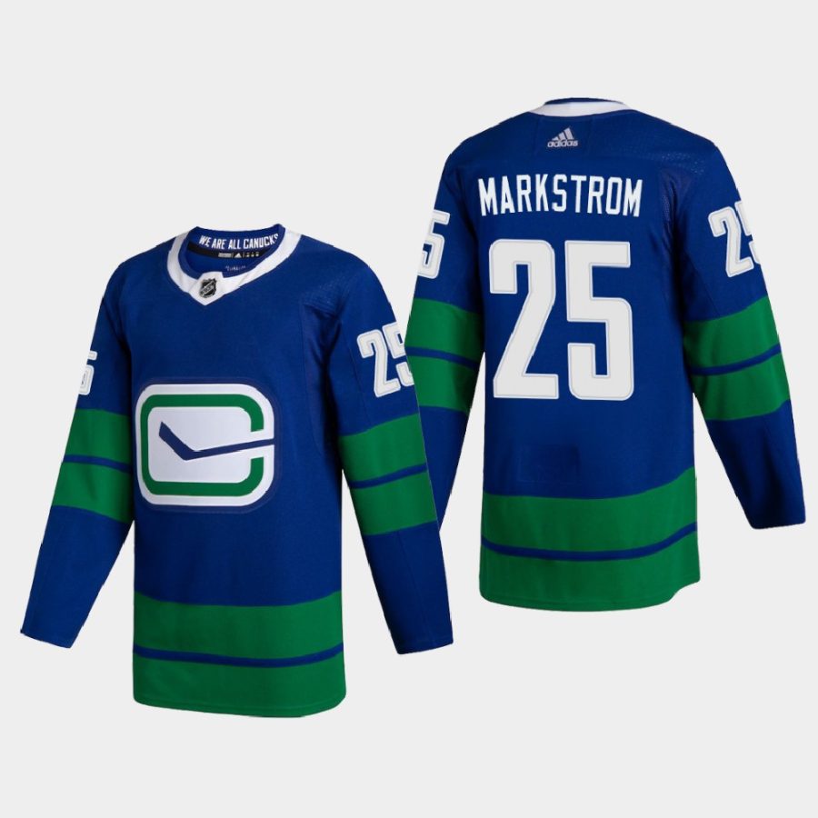 men canucks jacob markstrom 2020 21 authentic player alternate jersey blue