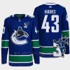 men canucks quinn hughes home kevin bieska patch blue jersey