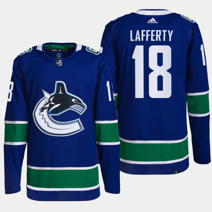 men canucks sam lafferty primegreen home authentic pro blue jersey