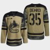 men canucks thatcher demko camo warm up 2022 armed forces green jersey