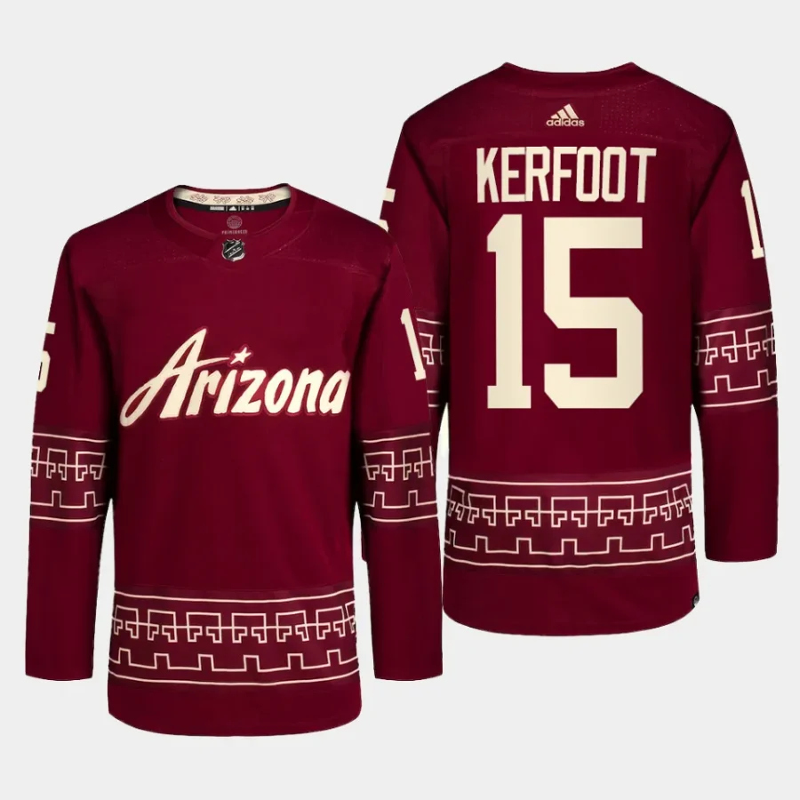 men coyotes alex kerfoot 2022 23 primegreen authentic alternate garnet jersey