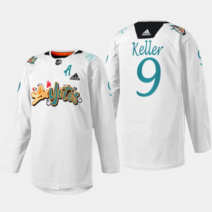 men coyotes clayton keller 2023 warmup los yotes night white jersey