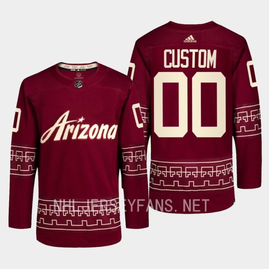 men coyotes custom 2022 23 primegreen authentic desert night alternate garnet jersey