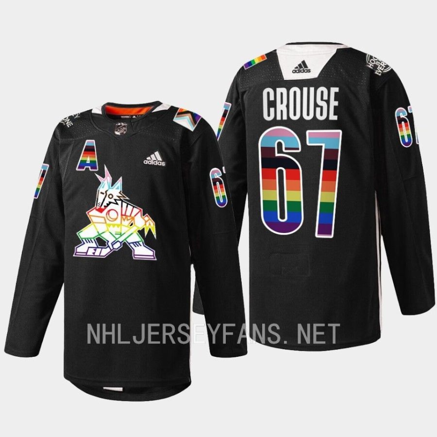 men coyotes lawson crouse warm up pride night 2023 black jersey