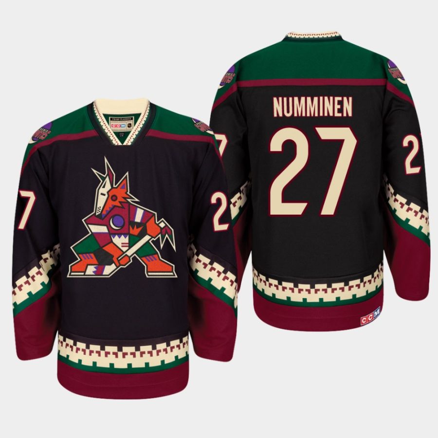 men coyotes teppo numminen throwback classic black jersey