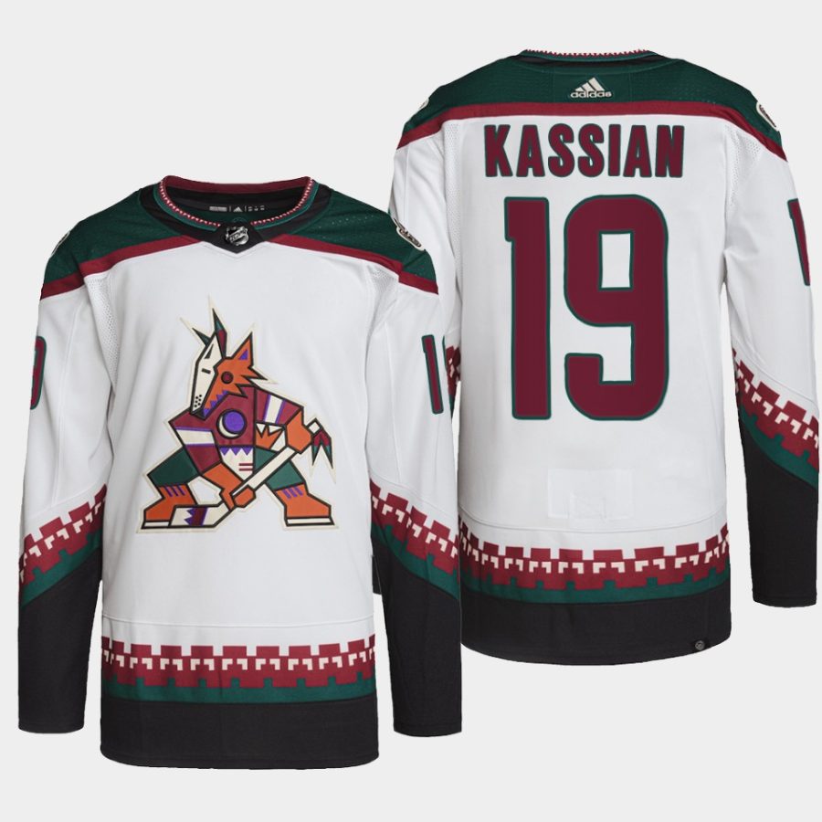 men coyotes zack kassian 2022 away authentic primegreen white jersey