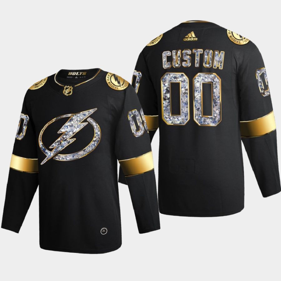 men custom lightning black 2022 stanley cup playoffs diamond edition authentic jersey