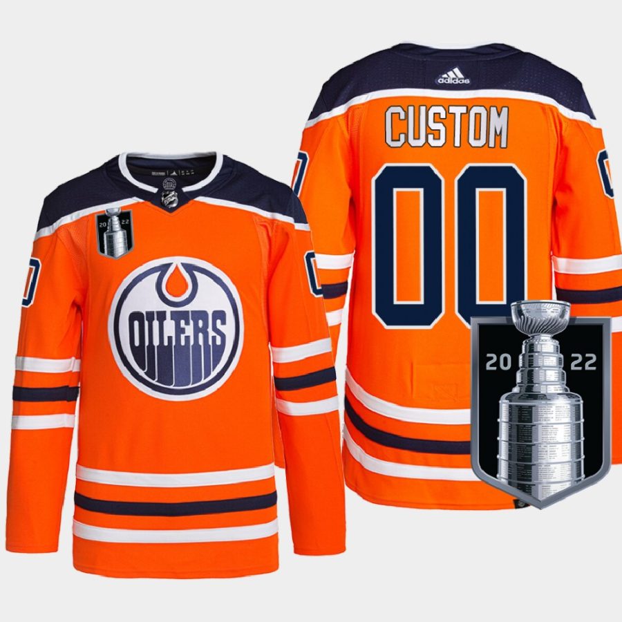 men custom oilers orange 2022 stanley cup playoffs authentic primegreen jersey