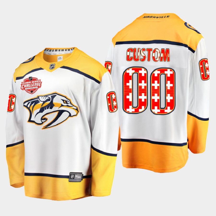 men custom predators white 2022 nhl global series switzerland challenge jersey