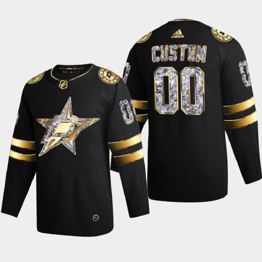 men custom stars black 2022 stanley cup playoffs diamond edition authentic jersey