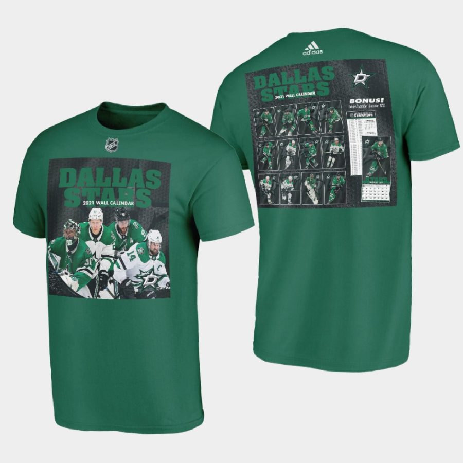 men dallas stars 2021 calendar collcetion green t shirt