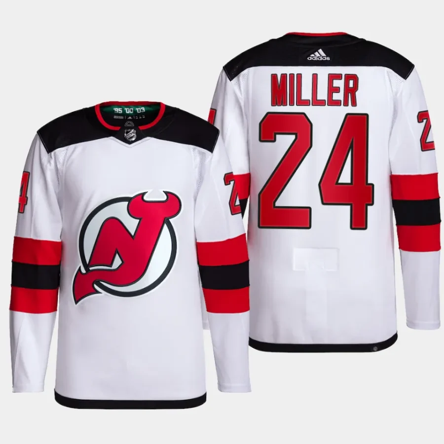 men devils colin miller primegreen away authentic pro white jersey